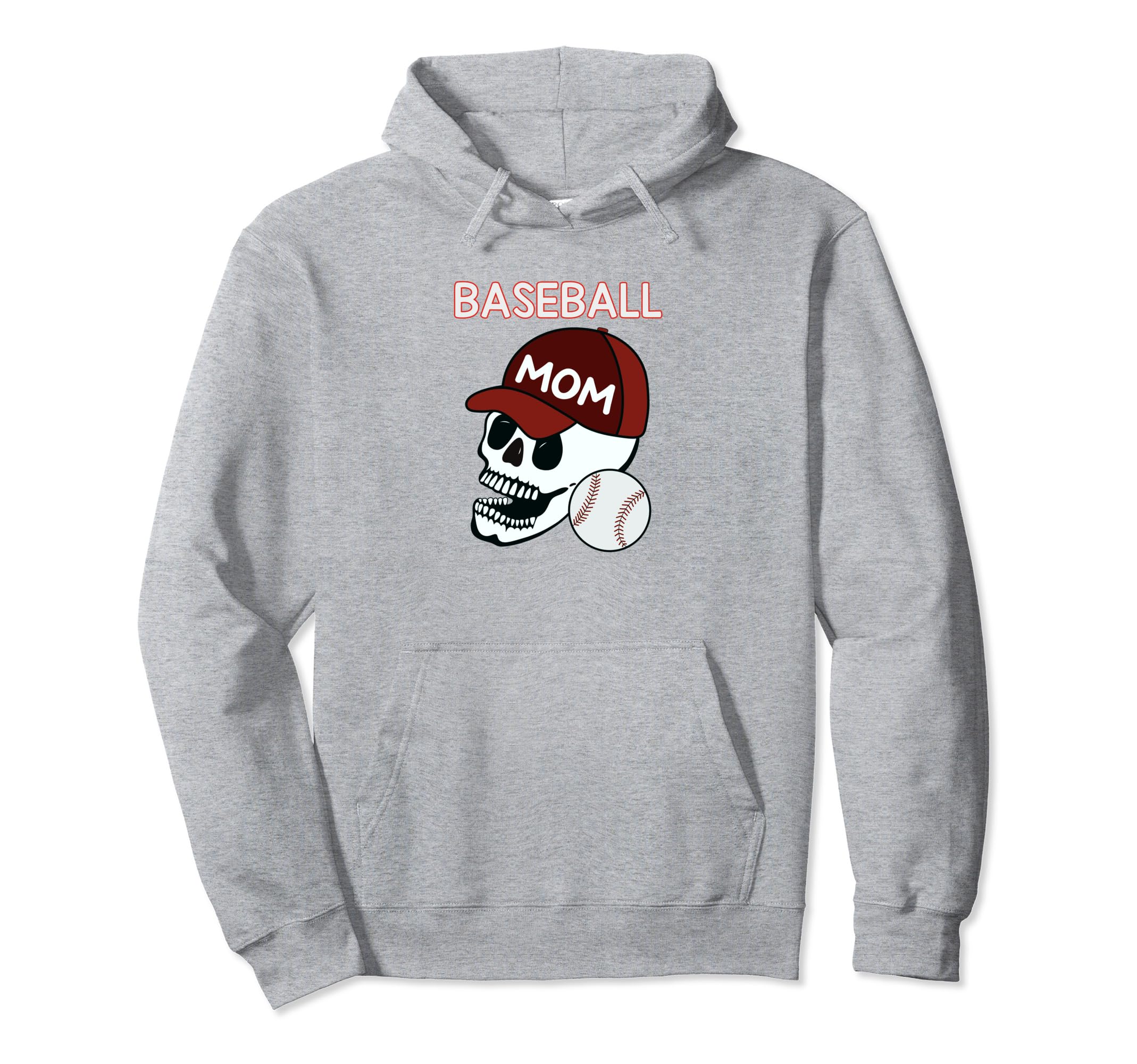 Baseball Mom Skull Sports Skeleton Hoodie - Minimalist Print Unisex - T-Shirt, Sweatshirt, Hoodie