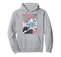 Playing Cats Surfing Kanagawa Wave Hoodie - Fun Novelty Design Men Women - T-Shirt, Sweatshirt, Hoodie