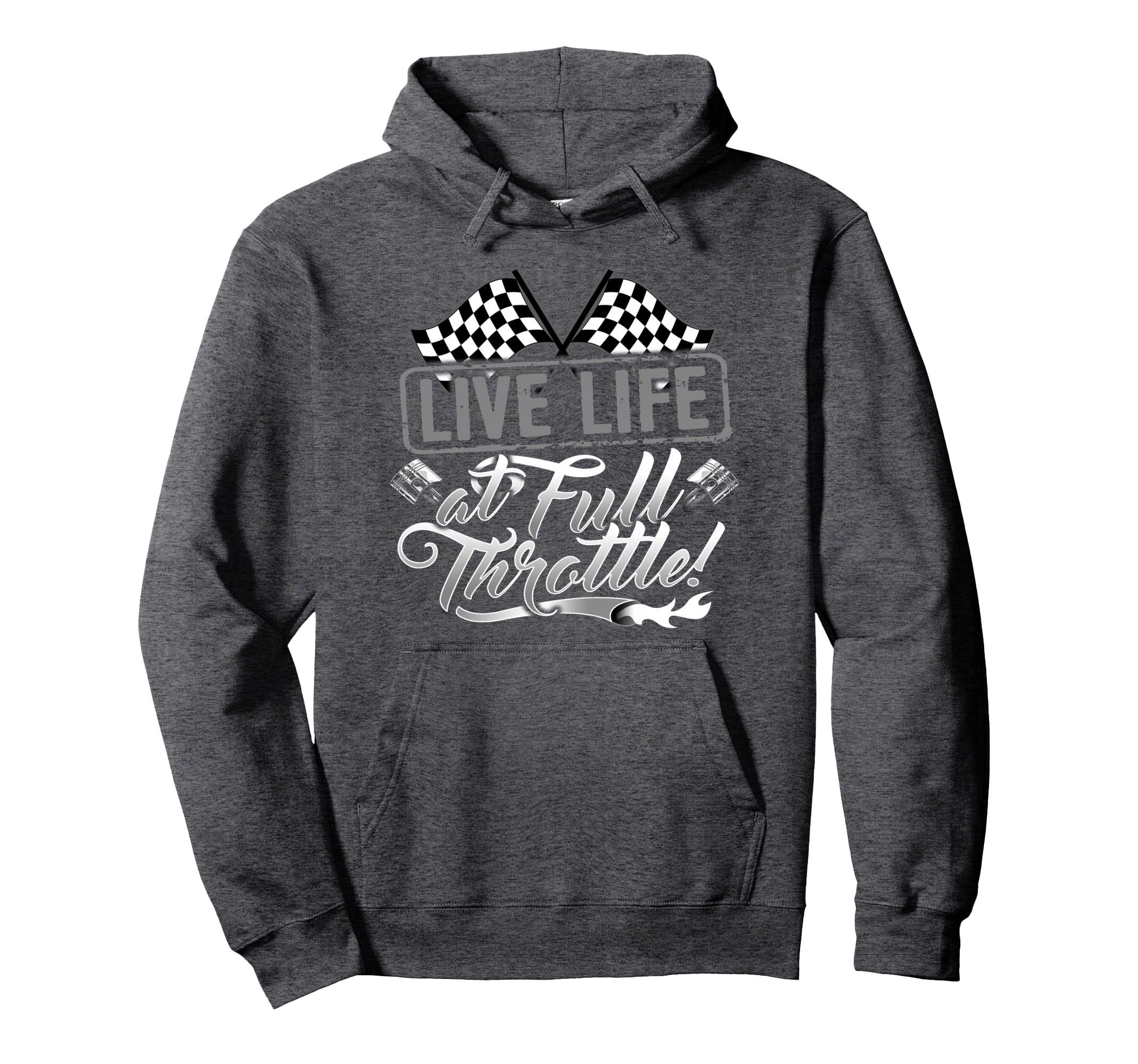 Race Car Drag Strip Checkered Flag Hoodie - Casual Everyday Wear Unisex - T-Shirt, Sweatshirt, Hoodie