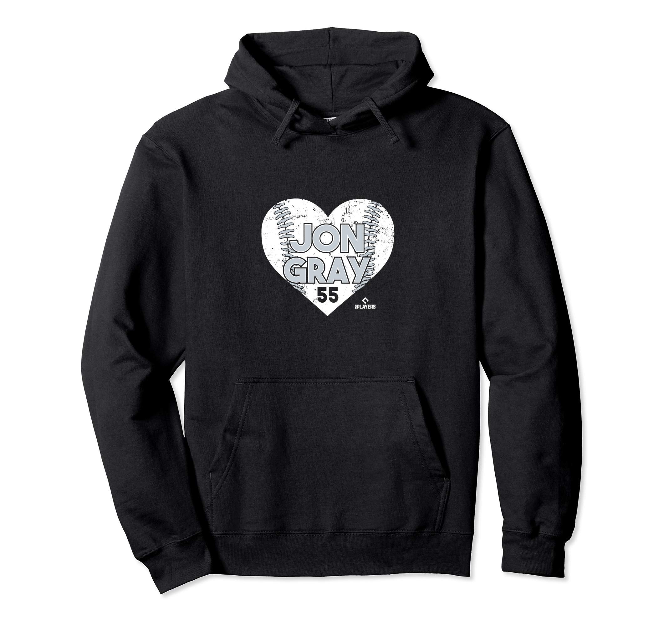 Jon Gray Heart Baseball Hoodie - Fun Novelty Design Men Women - T-Shirt, Sweatshirt, Hoodie