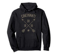 Cincinnati Ohio Distressed Boho Home City Hoodie - Unique Graphic Men Women - T-Shirt, Sweatshirt, Hoodie