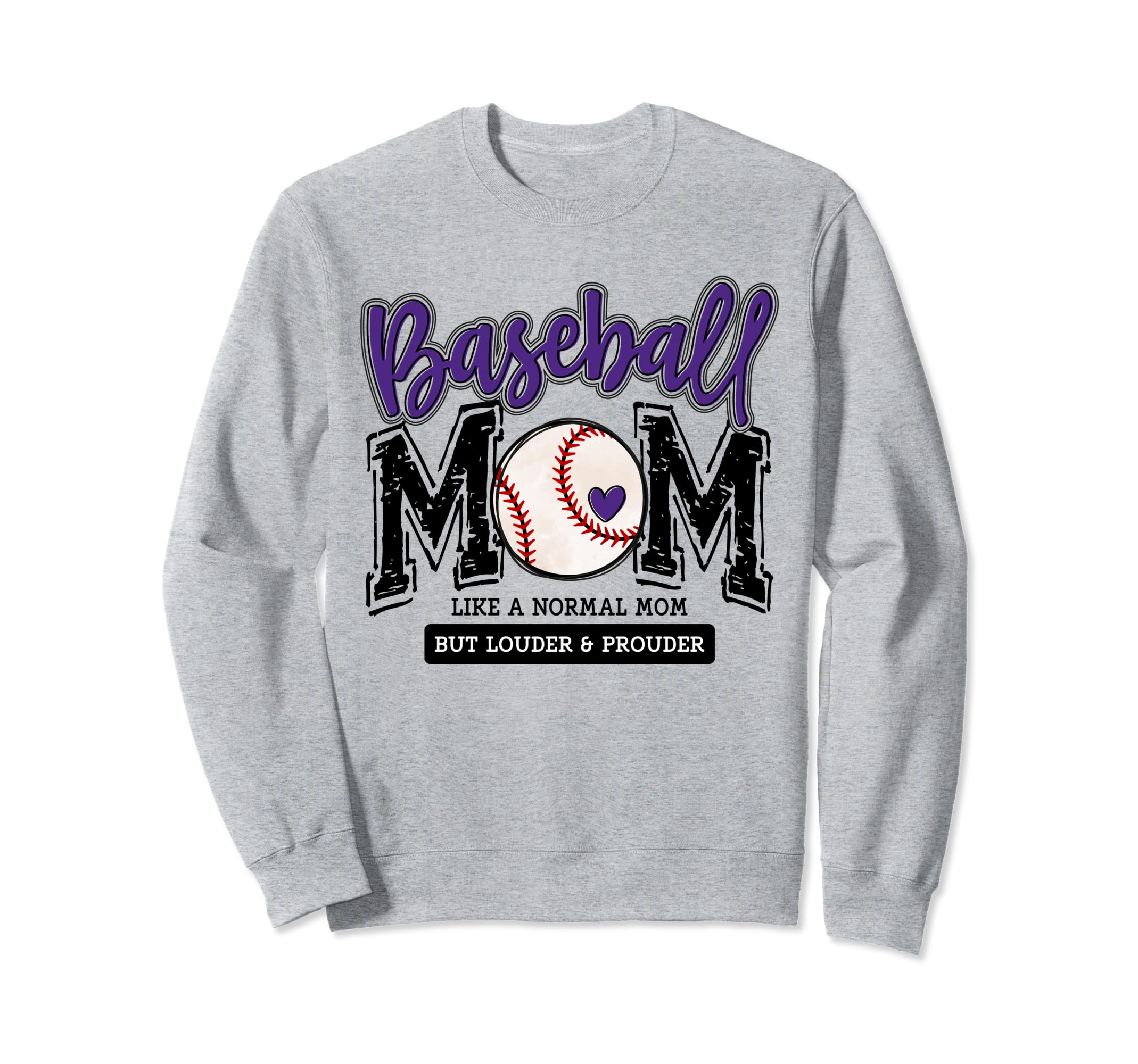 Baseball Mom Purple Varsity Sweatshirt - Casual Everyday Wear for Adults - T-Shirt, Sweatshirt, Hoodie