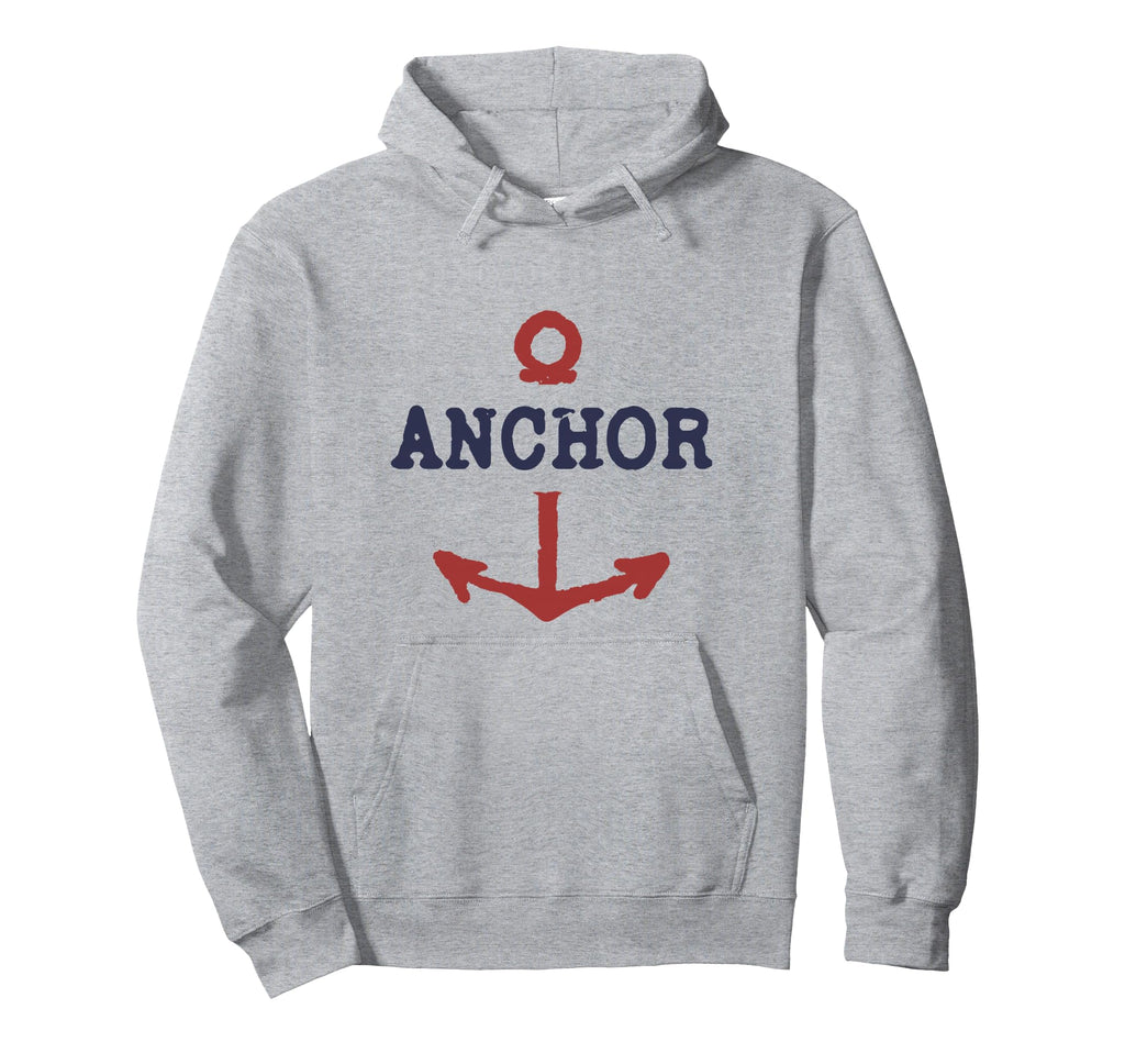 Distressed Anchor Hoodie - Minimalist Print for Adults - T-Shirt, Sweatshirt, Hoodie