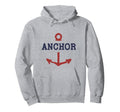 Distressed Anchor Hoodie - Minimalist Print for Adults - T-Shirt, Sweatshirt, Hoodie