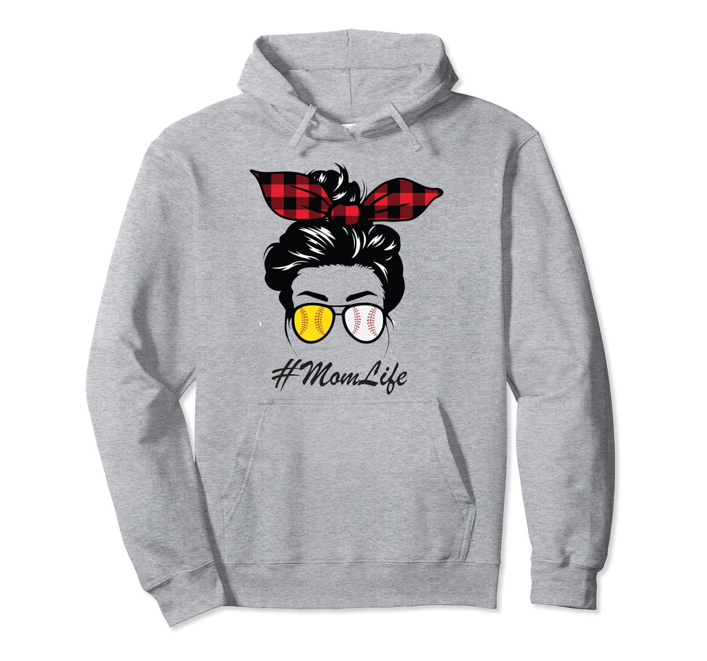 Mom Life Softball Baseball Mothers Day Hoodie - Graphic Print Men Women - T-Shirt, Sweatshirt, Hoodie