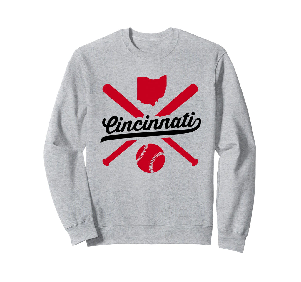 Cincinnati Baseball Ohio Pride Red Love Sweatshirt - Trendy Graphic Unisex - T-Shirt, Sweatshirt, Hoodie