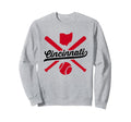 Cincinnati Baseball Ohio Pride Red Love Sweatshirt - Trendy Graphic Unisex - T-Shirt, Sweatshirt, Hoodie