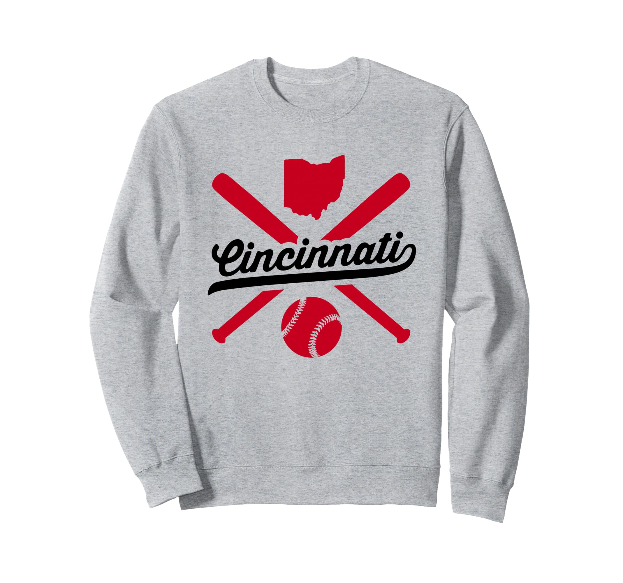 Cincinnati Baseball Ohio Pride Red Love Sweatshirt - Trendy Graphic Unisex - T-Shirt, Sweatshirt, Hoodie