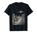 Western Ufo Cowboy Alien Encounter T-Shirt - Custom Art Print Unisex - T-Shirt, Sweatshirt, Hoodie