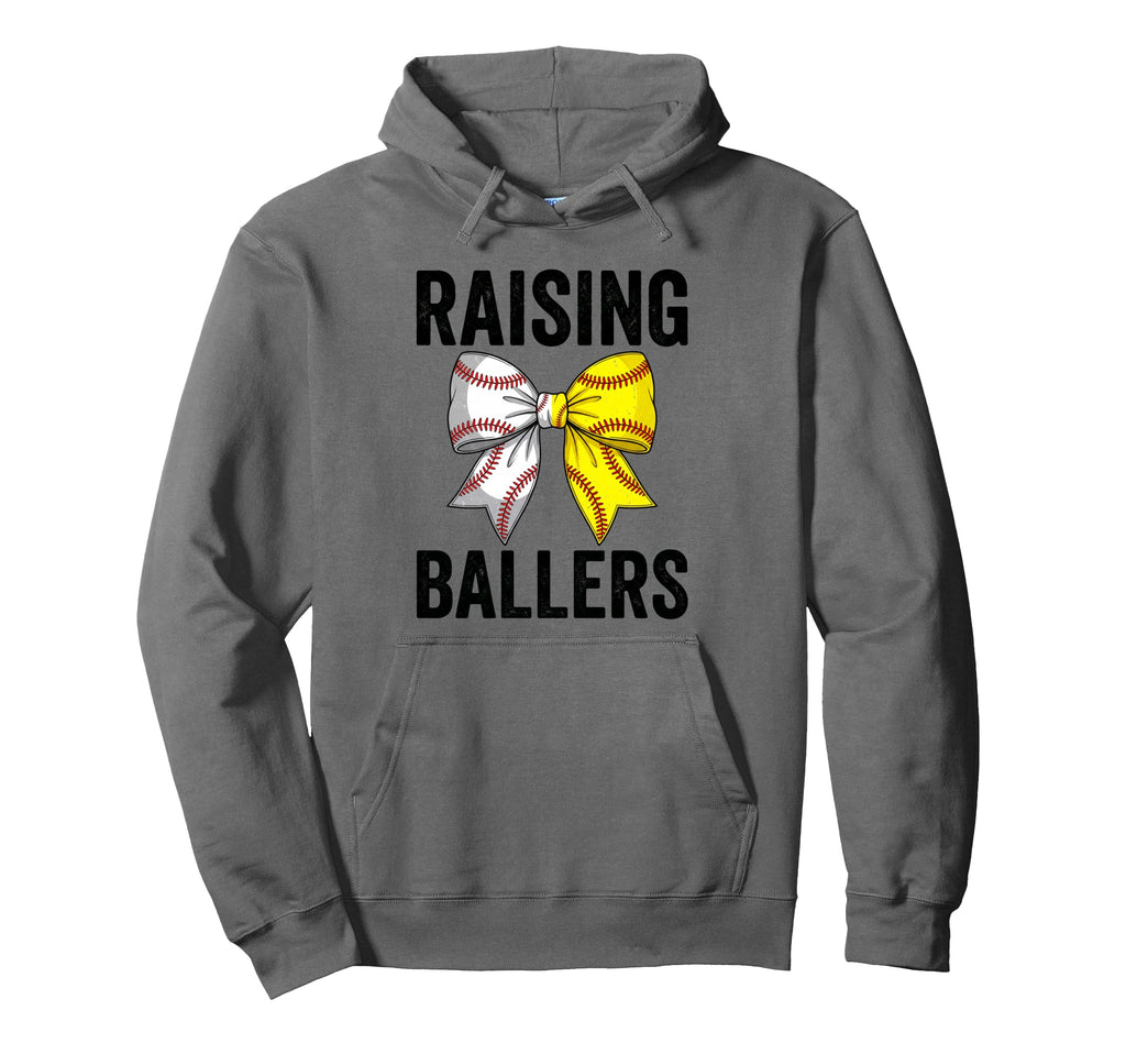 Raising Ballers Baseball And Softball Mom Hoodie - Streetwear Style Unisex - T-Shirt, Sweatshirt, Hoodie