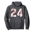 Baseball 24 Jersey Number Hoodie - Custom Art Print for Adults - T-Shirt, Sweatshirt, Hoodie