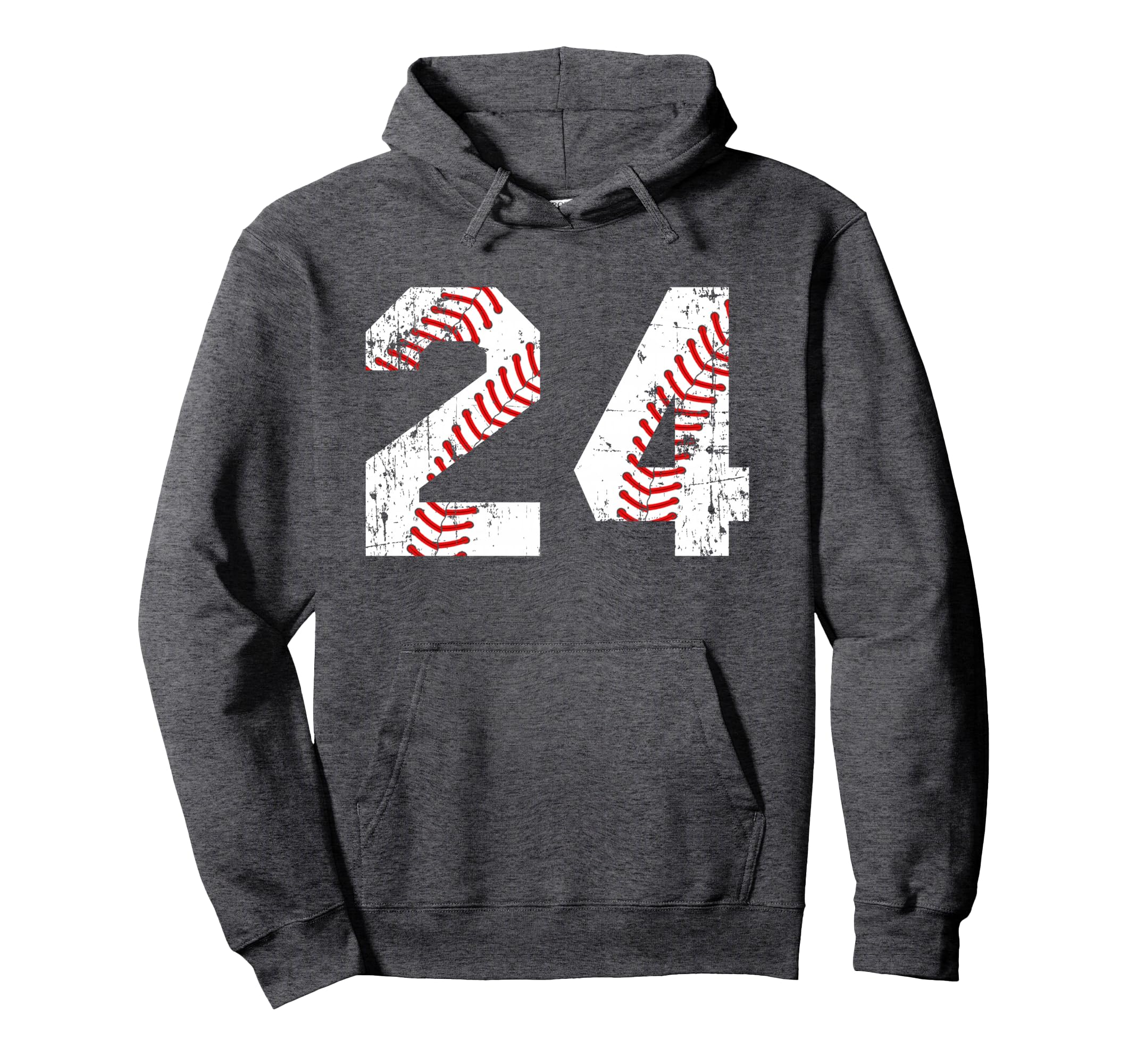 Baseball 24 Jersey Number Hoodie - Custom Art Print for Adults - T-Shirt, Sweatshirt, Hoodie