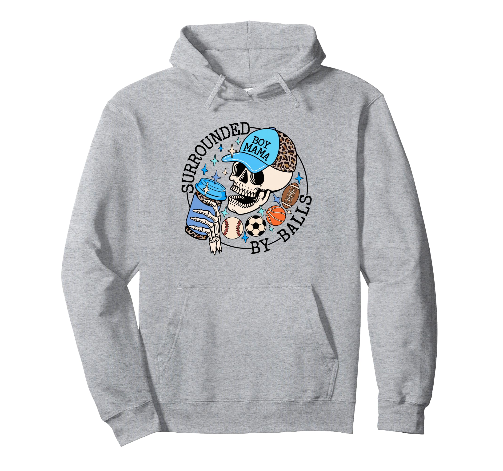 Surrounded Balls Skeleton Coffee Mom Hoodie - Trendy Graphic Men Women - T-Shirt, Sweatshirt, Hoodie