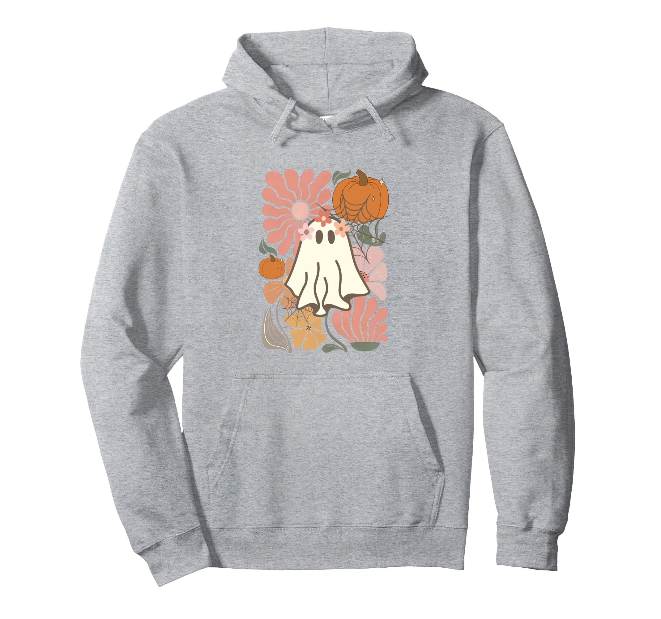 Boho Floral Fall Boho Ghost Halloween Hoodie - Novelty Apparel Men Women - T-Shirt, Sweatshirt, Hoodie
