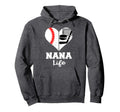 Nana Life Heart Funny Baseball Hockey Hoodie - Minimalist Print Men Women - T-Shirt, Sweatshirt, Hoodie