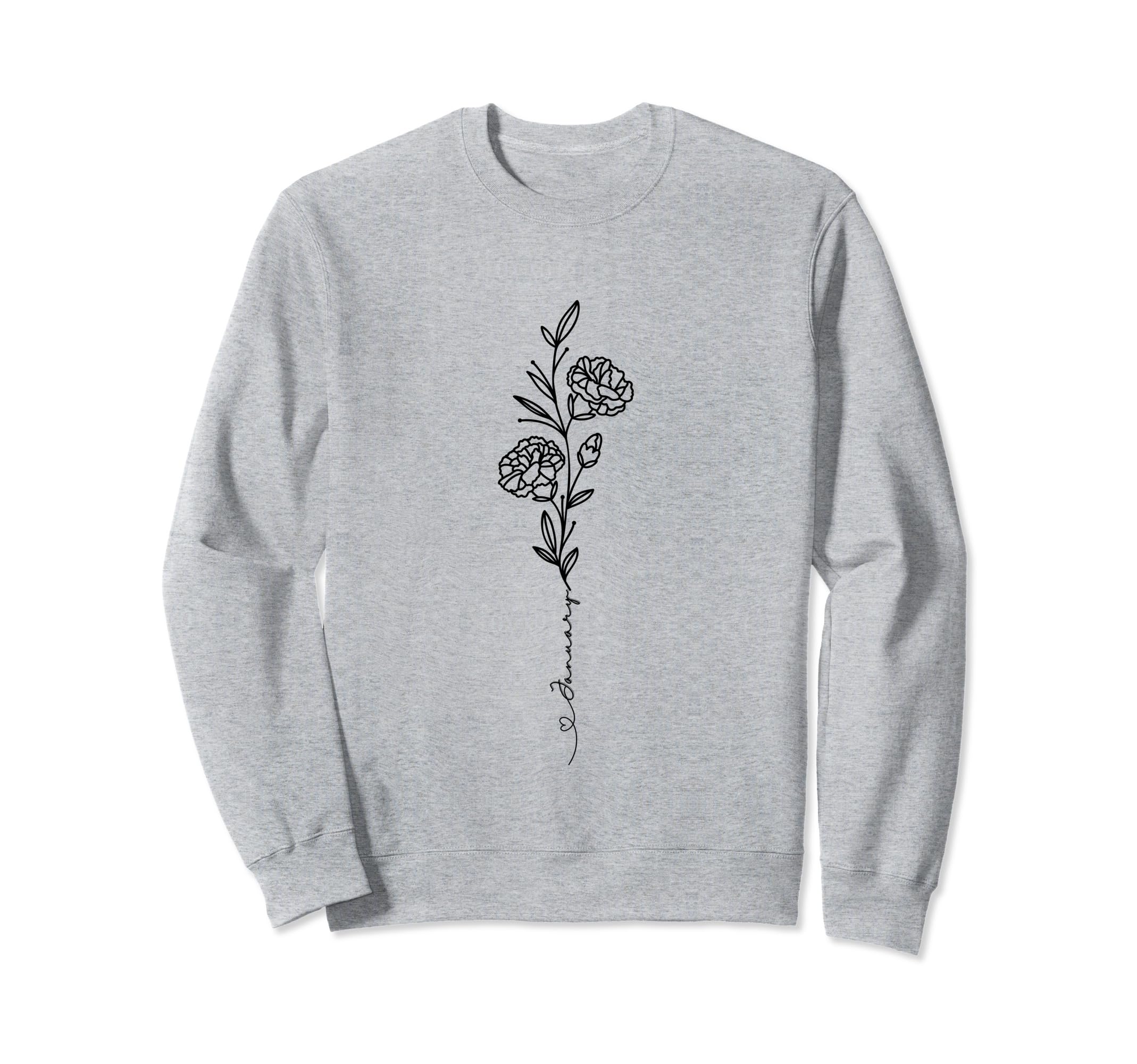 Minimalist Boho Drawing Carnation Sweatshirt - Streetwear Style Unisex - T-Shirt, Sweatshirt, Hoodie