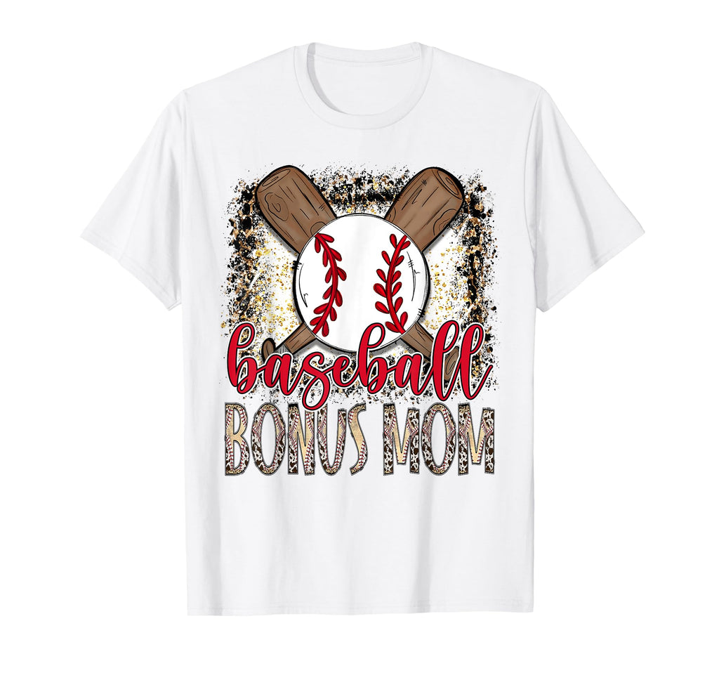 Baseball Bonus Mom Leopard Proud Ball T-Shirt - Novelty Apparel Unisex - T-Shirt, Sweatshirt, Hoodie