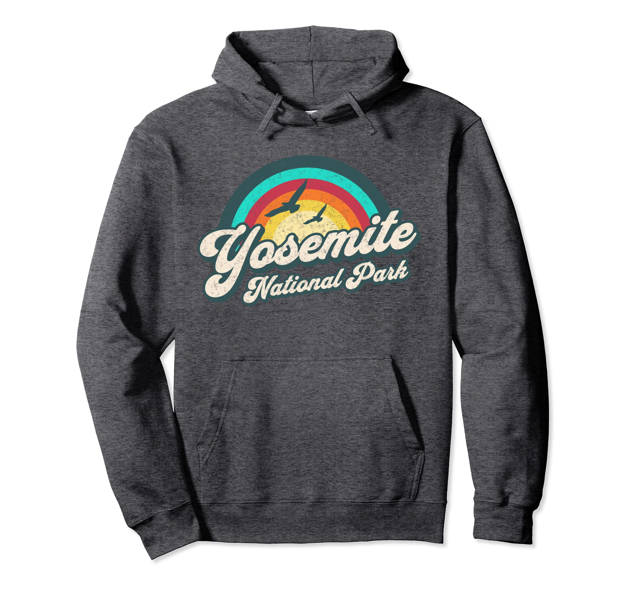 Yosemite National Park California 70S Rainbow Hoodie - Graphic Print Unisex - T-Shirt, Sweatshirt, Hoodie