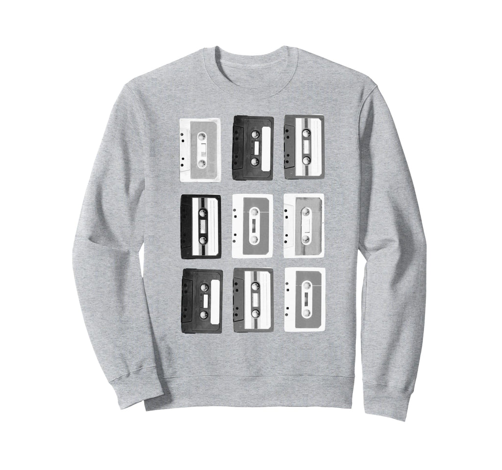 Trendy Cassette Tapes Grid Sweatshirt - Minimalist Print Unisex - T-Shirt, Sweatshirt, Hoodie