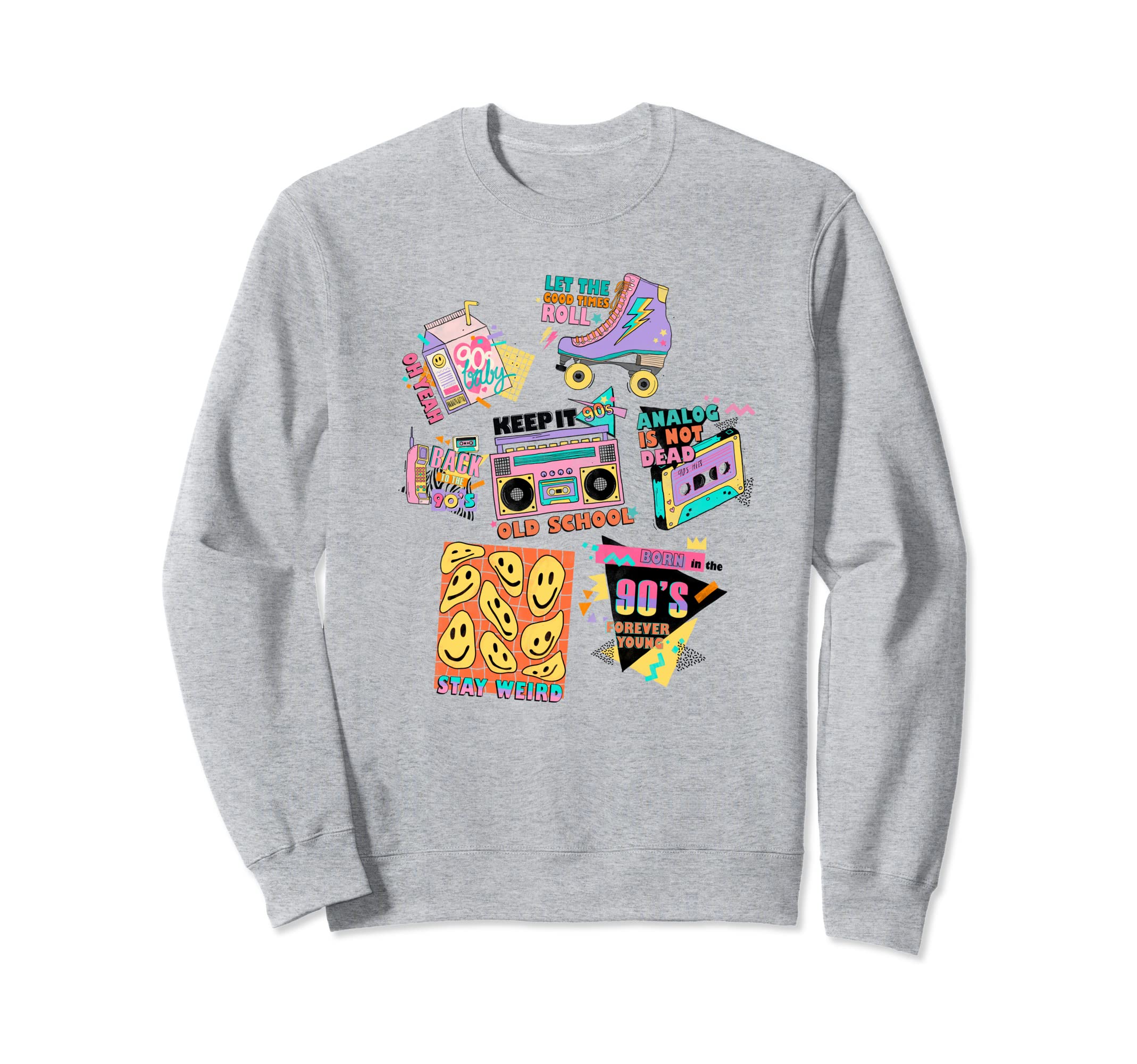 90S Nostalgia Collage Disco Roller Sweatshirt - Graphic Print Unisex - T-Shirt, Sweatshirt, Hoodie