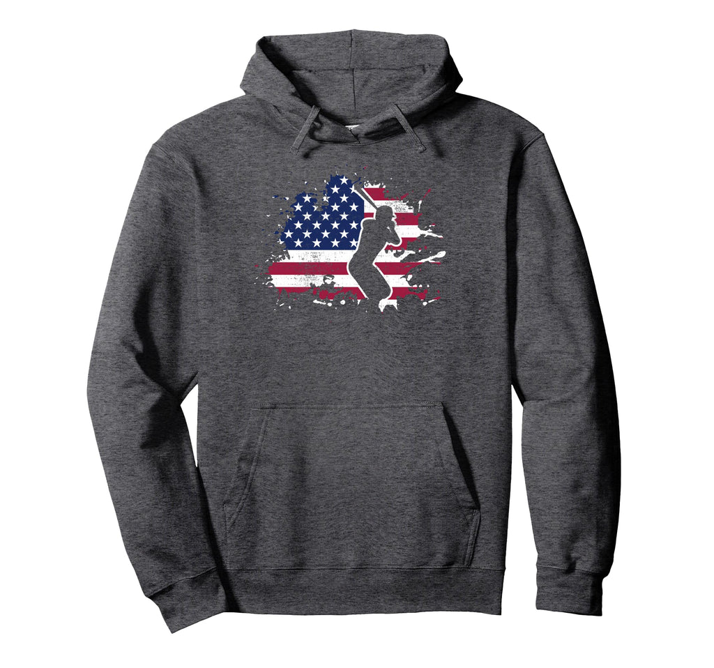 Patriotic American Flag Baseball Hoodie - Fun Novelty Design Unisex - T-Shirt, Sweatshirt, Hoodie