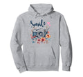 Photographer Smile Camera Flowers Photography Hoodie - Graphic Print Unisex - T-Shirt, Sweatshirt, Hoodie