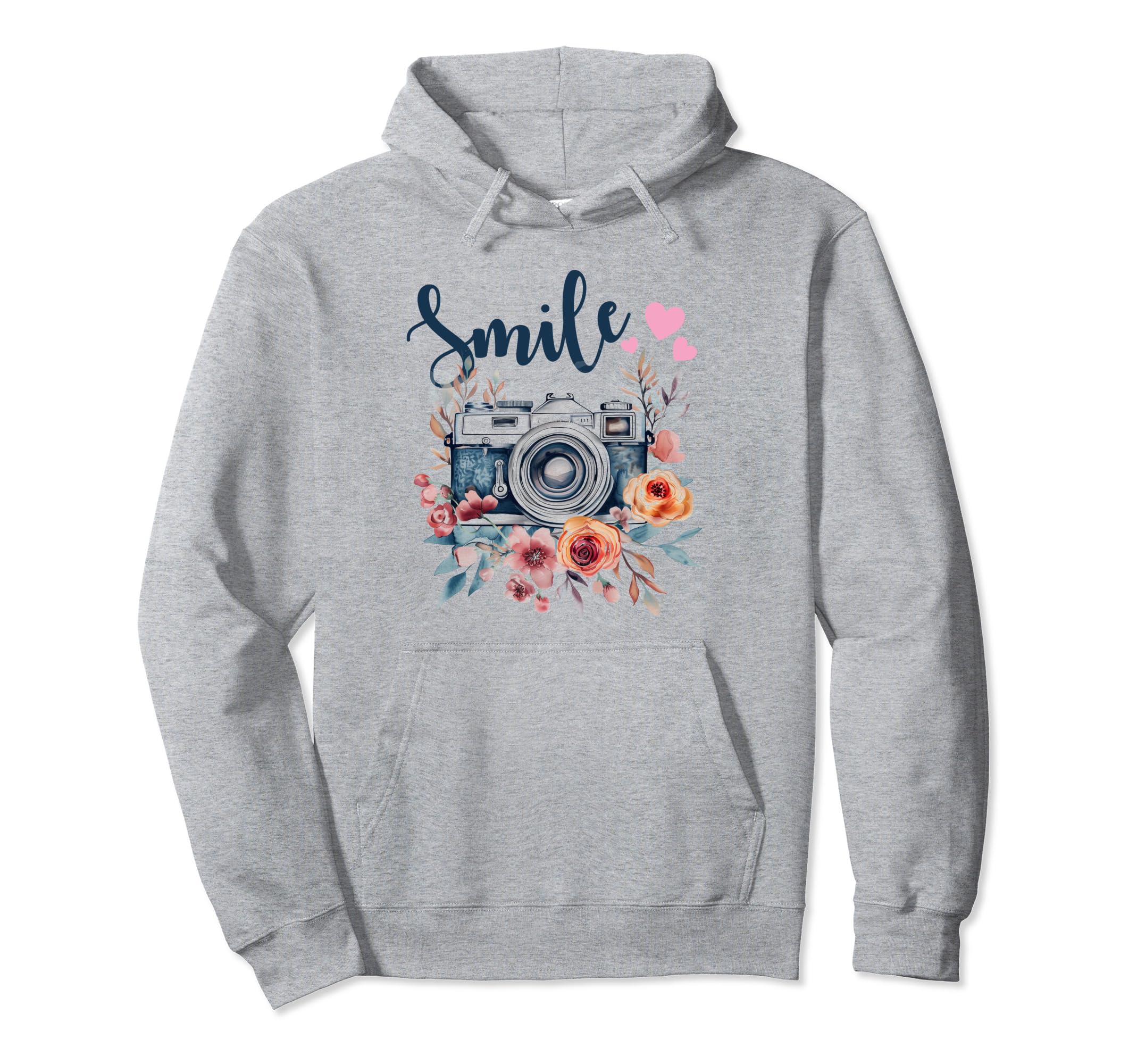 Photographer Smile Camera Flowers Photography Hoodie - Graphic Print Unisex - T-Shirt, Sweatshirt, Hoodie