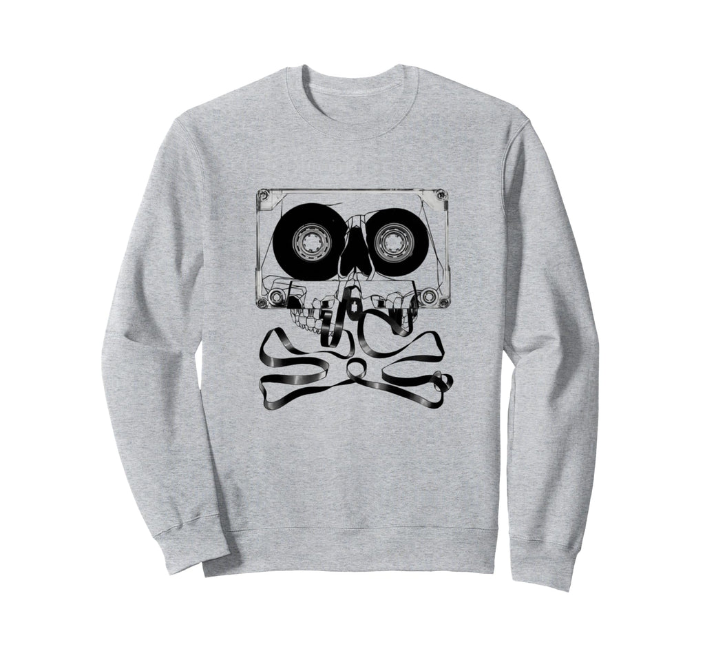Cassette Tape Skull And Crossbones Sweatshirt - Graphic Print Men Women - T-Shirt, Sweatshirt, Hoodie