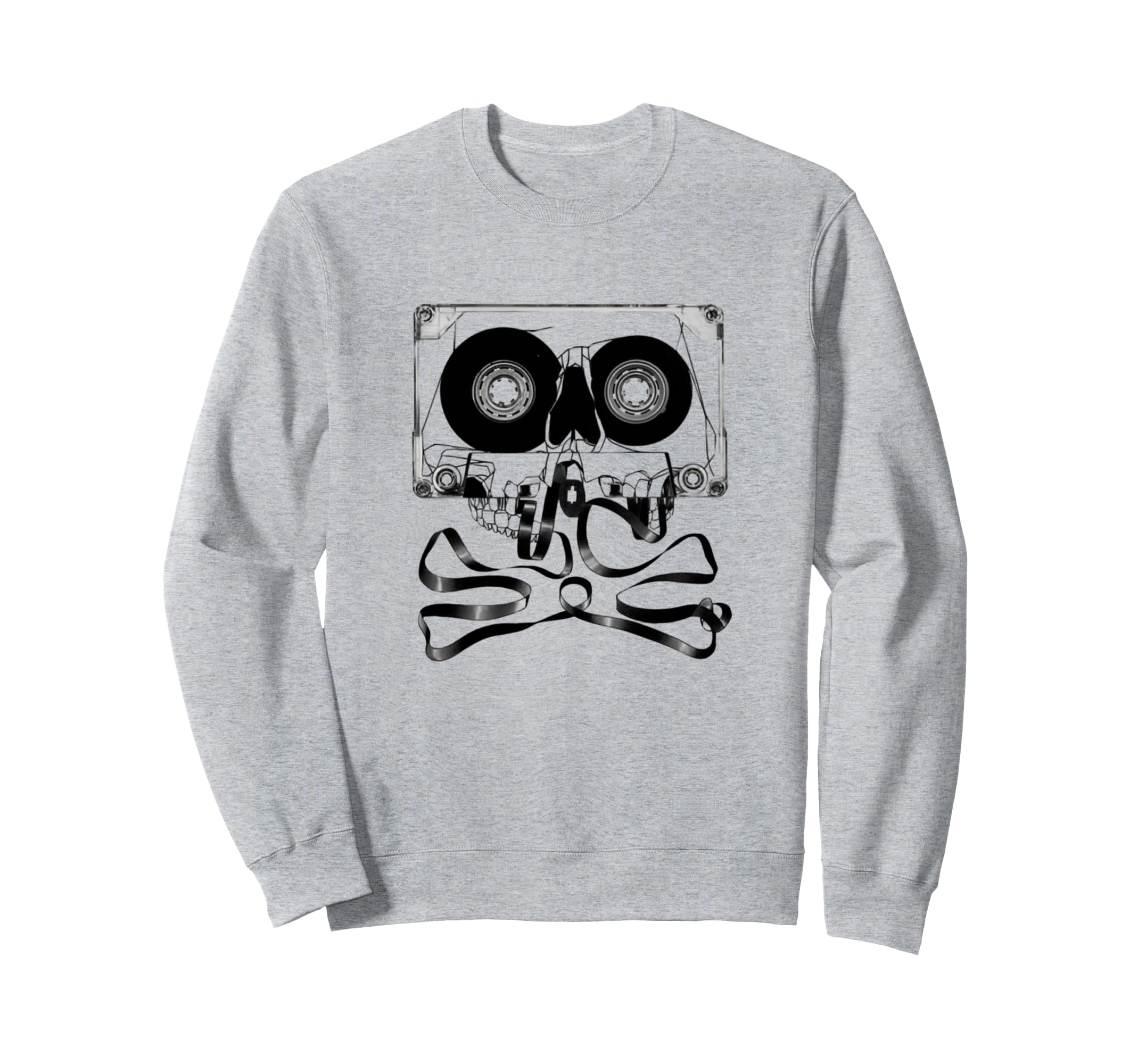 Cassette Tape Skull And Crossbones Sweatshirt - Graphic Print Men Women - T-Shirt, Sweatshirt, Hoodie