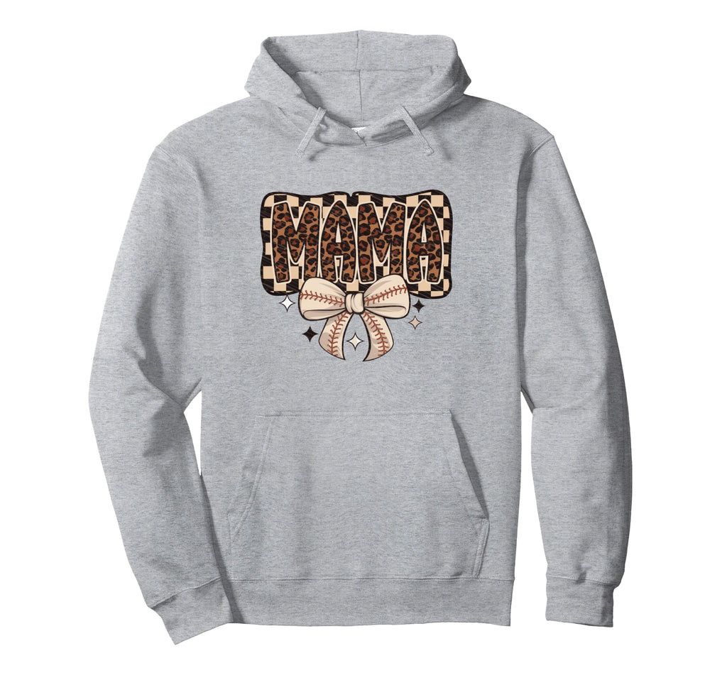 Leopard American Baseball Mom Mama Hoodie - Trendy Graphic Unisex - T-Shirt, Sweatshirt, Hoodie