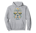Libra Zodiac Sign Boho Floral Hoodie - Minimalist Print Men Women - T-Shirt, Sweatshirt, Hoodie