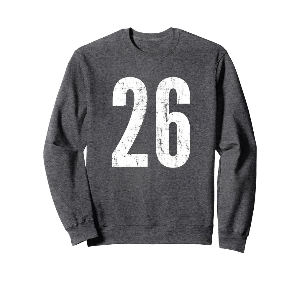 Number 26 Twenty Six Distressed Sweatshirt - Graphic Print for Adults - T-Shirt, Sweatshirt, Hoodie
