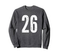 Number 26 Twenty Six Distressed Sweatshirt - Graphic Print for Adults - T-Shirt, Sweatshirt, Hoodie