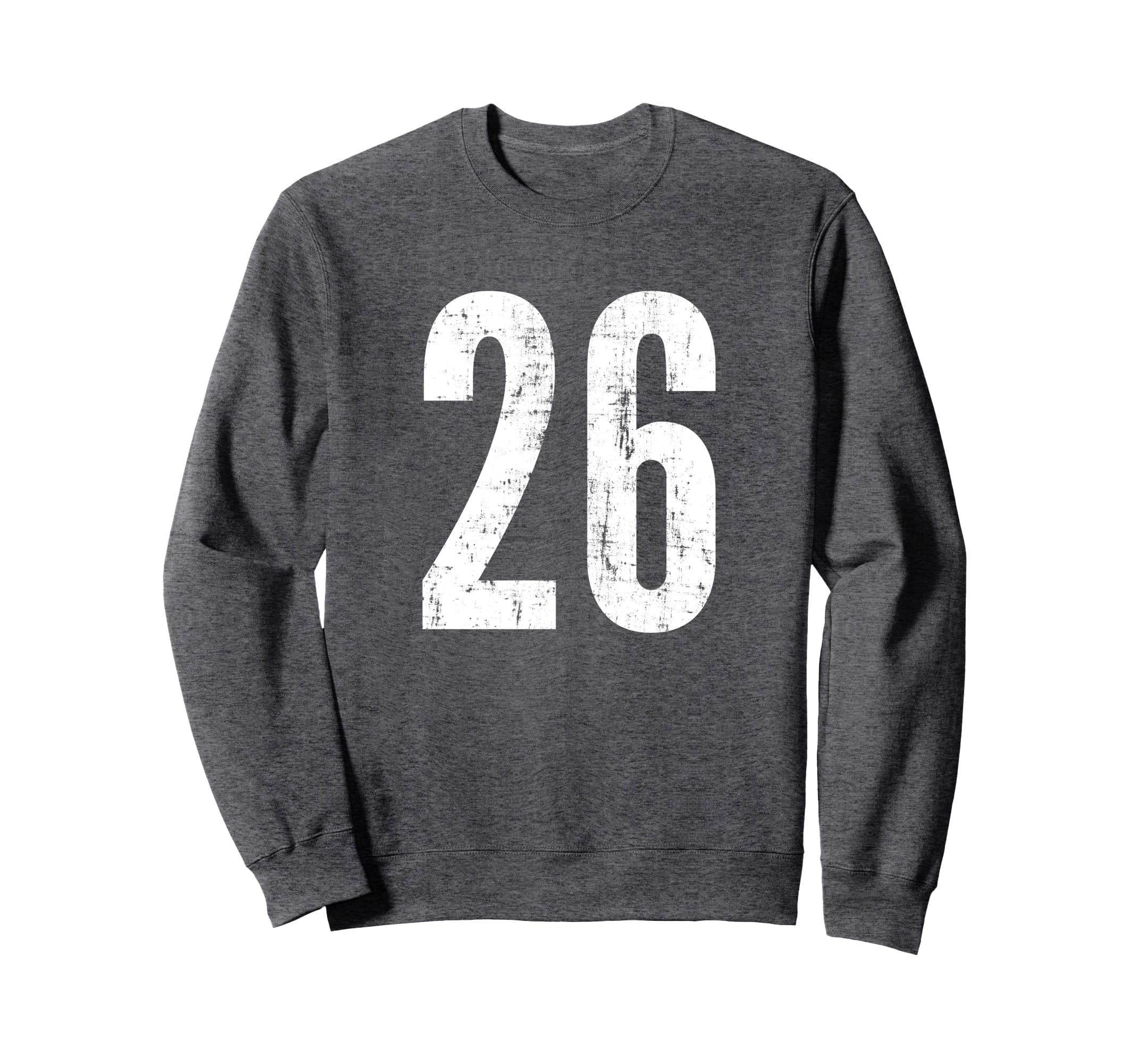 Number 26 Twenty Six Distressed Sweatshirt - Graphic Print for Adults - T-Shirt, Sweatshirt, Hoodie