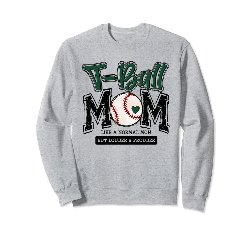T Ball Mom Green Varsity Baseball Sweatshirt - Minimalist Print for Adults - T-Shirt, Sweatshirt, Hoodie