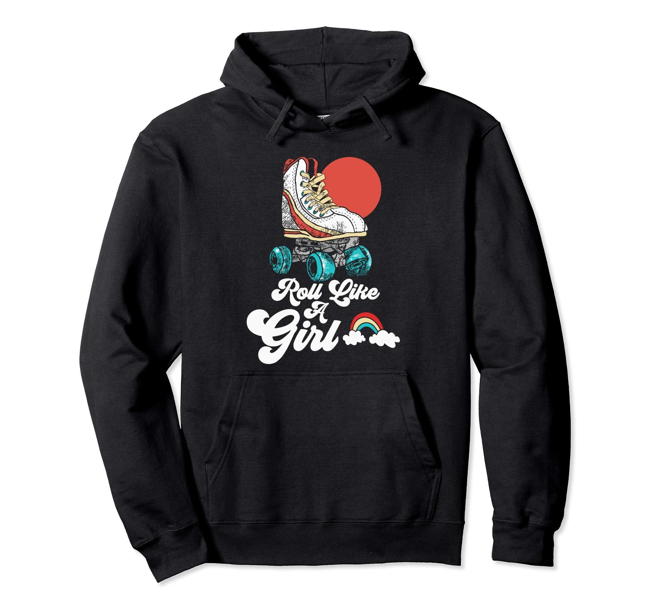Roll Like Minimalist Roller Skate Hoodie - Fun Novelty Design Unisex - T-Shirt, Sweatshirt, Hoodie