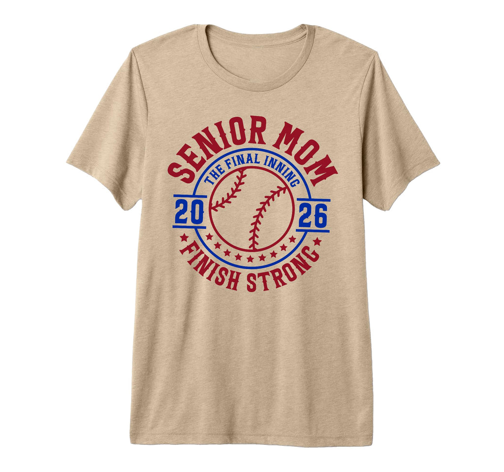 Baseball Senior Mom 2026 Final Inning T-Shirt - Unique Graphic Men Women - T-Shirt, Sweatshirt, Hoodie