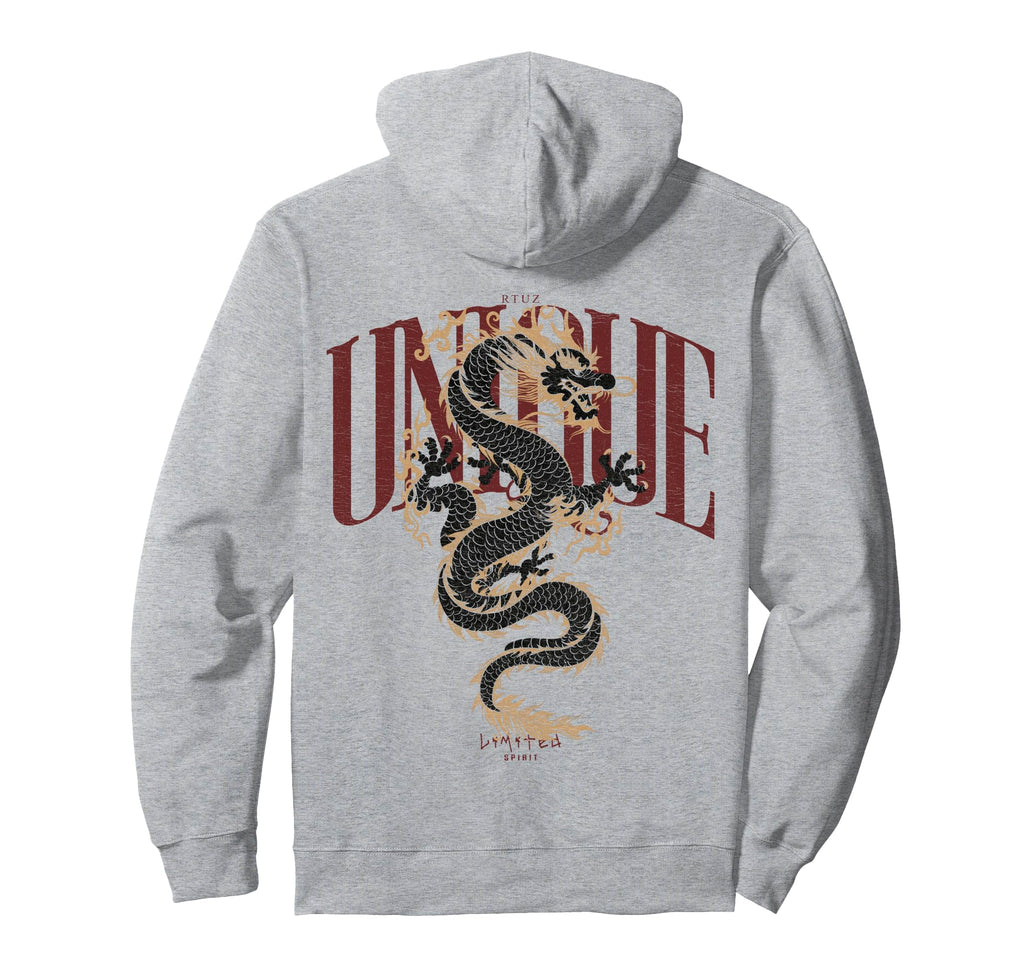 Aesthetic Back Dragon Y2K Streetwear Hoodie - Fun Novelty Design Men Women - T-Shirt, Sweatshirt, Hoodie