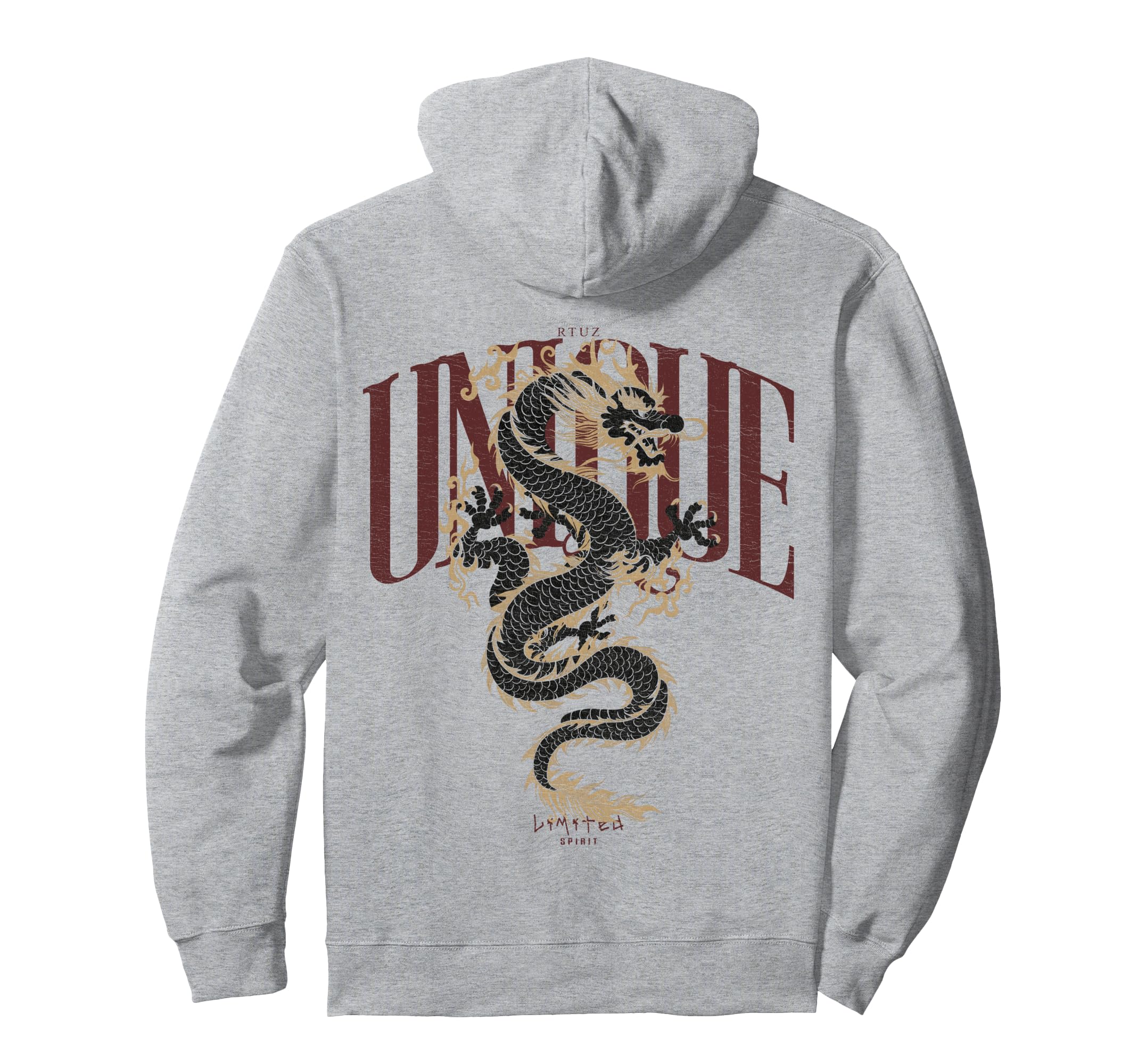 Aesthetic Back Dragon Y2K Streetwear Hoodie - Fun Novelty Design Men Women - T-Shirt, Sweatshirt, Hoodie