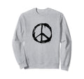 Peace Sign Distressed Symbol Hippie Sweatshirt - Fun Novelty Design Unisex - T-Shirt, Sweatshirt, Hoodie