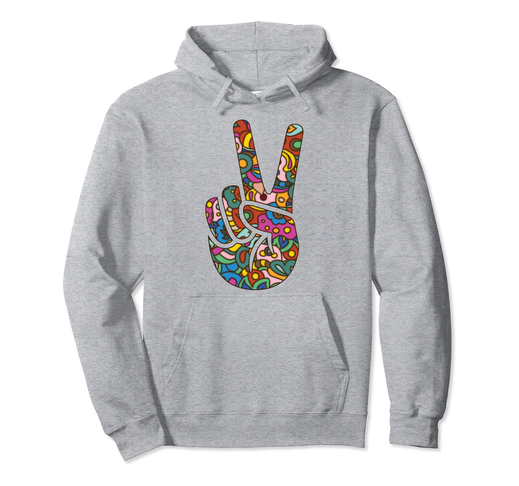 Fun Brightly Colored Psychedelic Peace Hoodie - Custom Art Print Unisex - T-Shirt, Sweatshirt, Hoodie