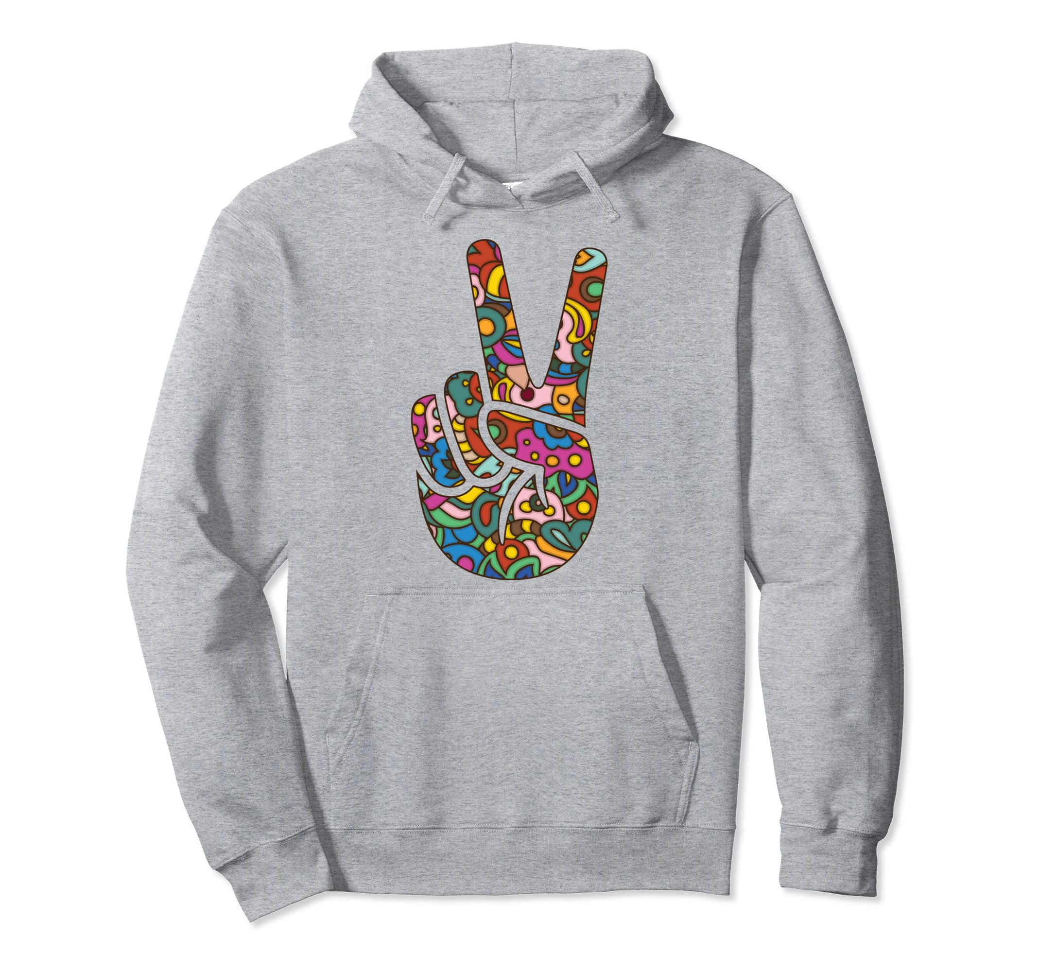 Fun Brightly Colored Psychedelic Peace Hoodie - Custom Art Print Unisex - T-Shirt, Sweatshirt, Hoodie