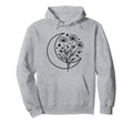 Wildflower Crescent Moon Floral Flowers Hoodie - Minimalist Print Unisex - T-Shirt, Sweatshirt, Hoodie