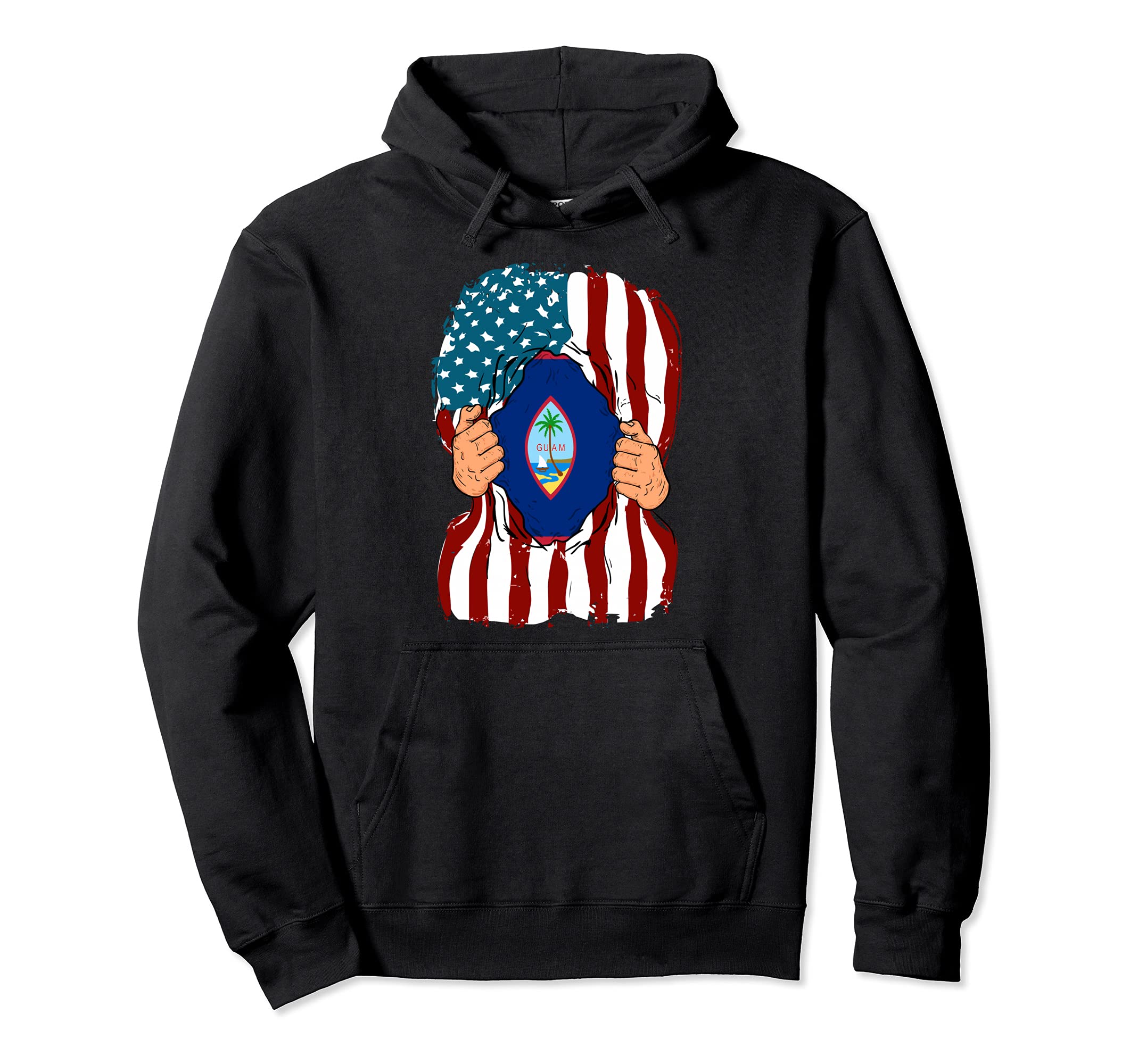 Guam Flag Blood Inside Me Home Pride Hoodie - Streetwear Style for Adults - T-Shirt, Sweatshirt, Hoodie