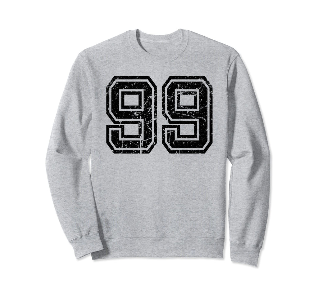 Number 99 Sports Jersey Varsity Sweatshirt - Fun Novelty Design Unisex - T-Shirt, Sweatshirt, Hoodie