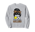 Tennis And Soccer Mom Messy Bun Leopard Sweatshirt - Unique Graphic Unisex - T-Shirt, Sweatshirt, Hoodie
