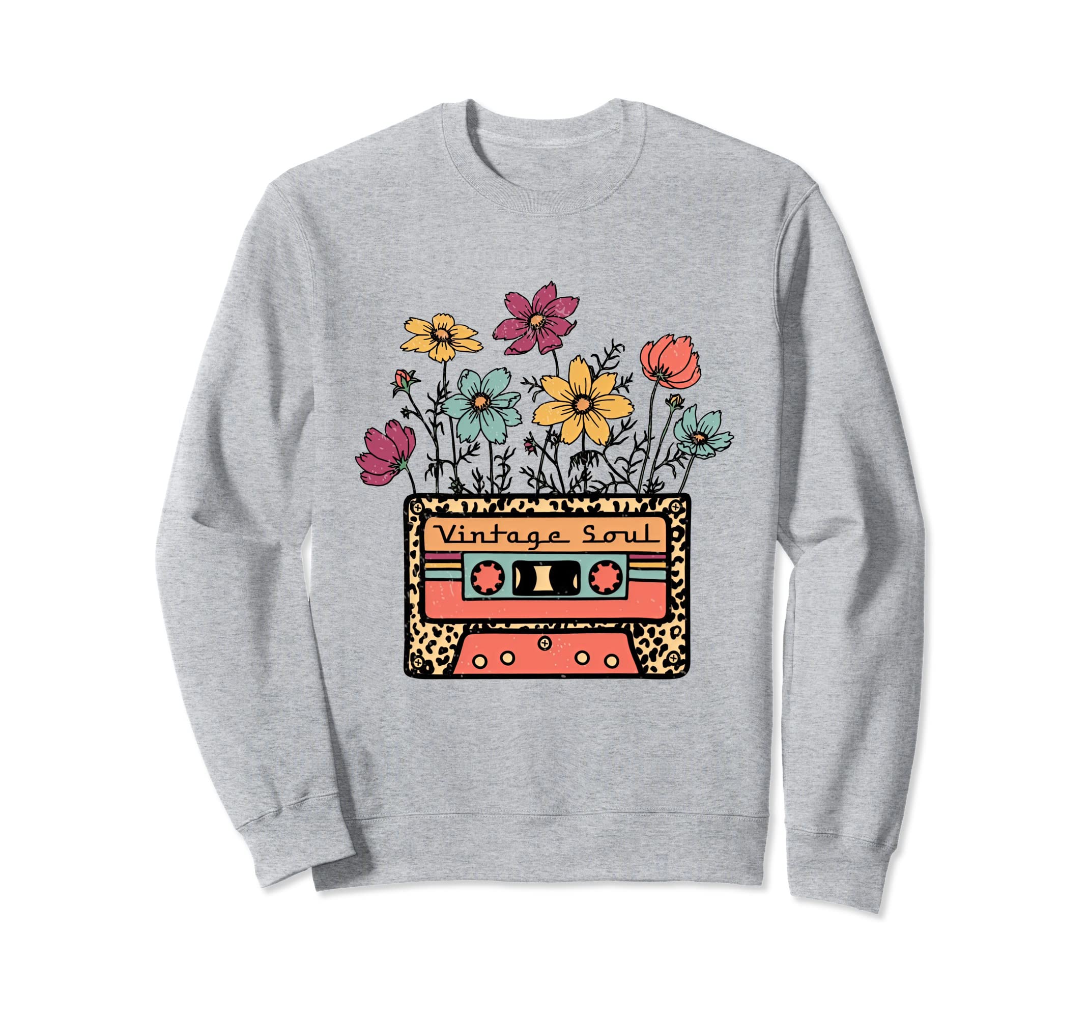 Funny Soul Leopard Cassette Tape Sweatshirt - Casual Everyday Wear Unisex - T-Shirt, Sweatshirt, Hoodie