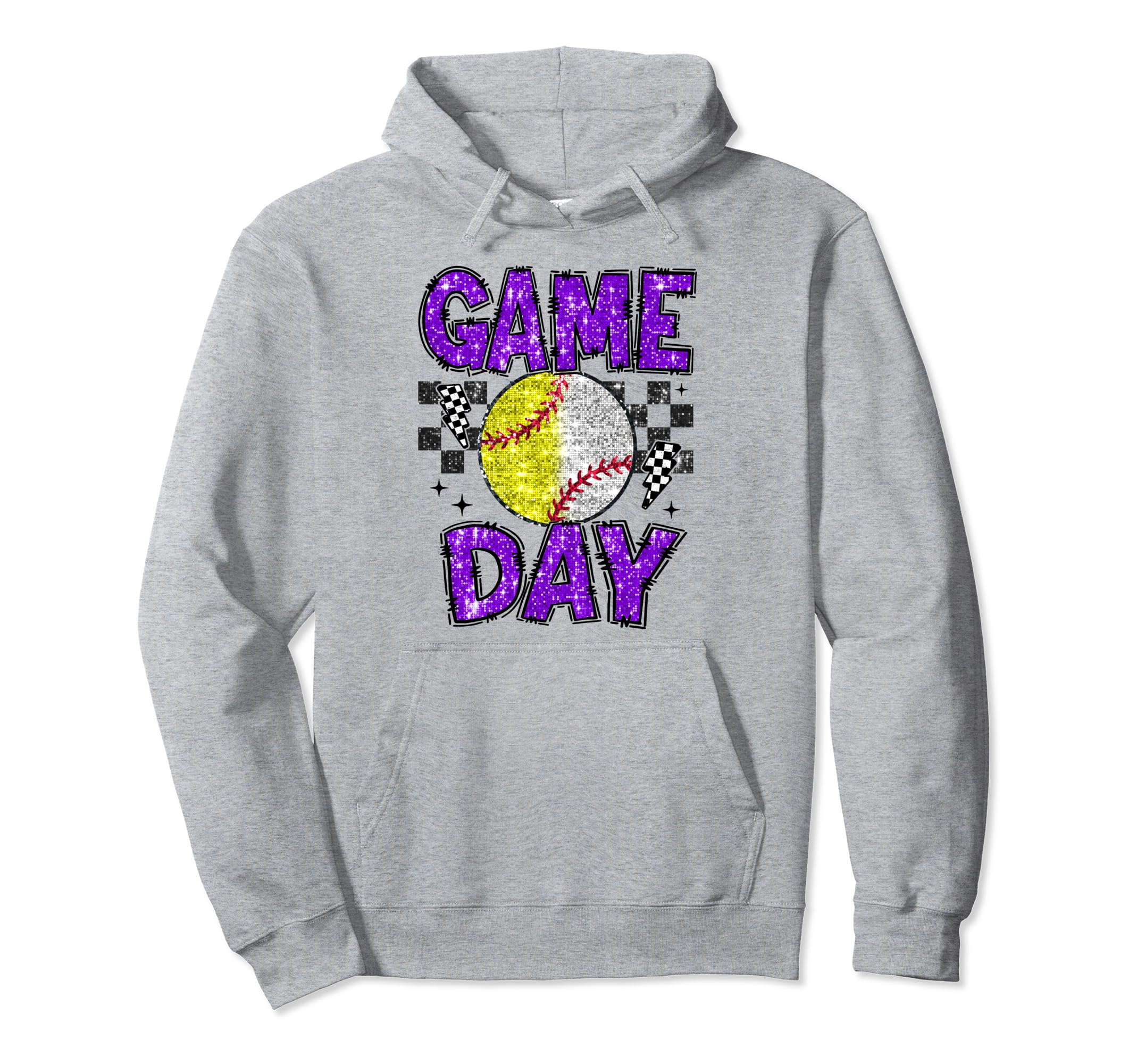 Softball Game Day Baseball Game Day Hoodie - Fun Novelty Design Men Women - T-Shirt, Sweatshirt, Hoodie