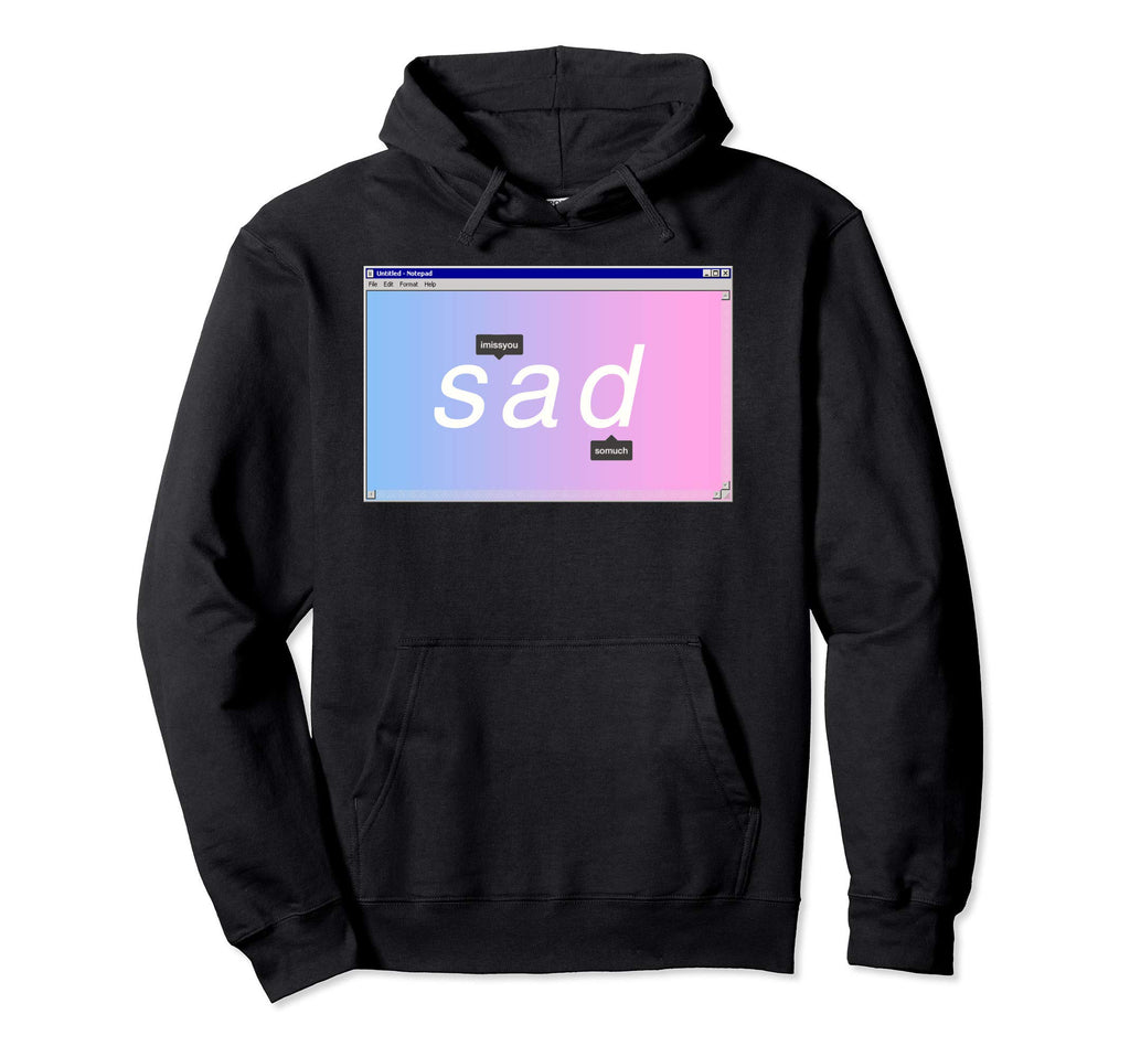 Sad Aesthetic Emotional Vaporwave Hoodie - Fun Novelty Design for Adults - T-Shirt, Sweatshirt, Hoodie