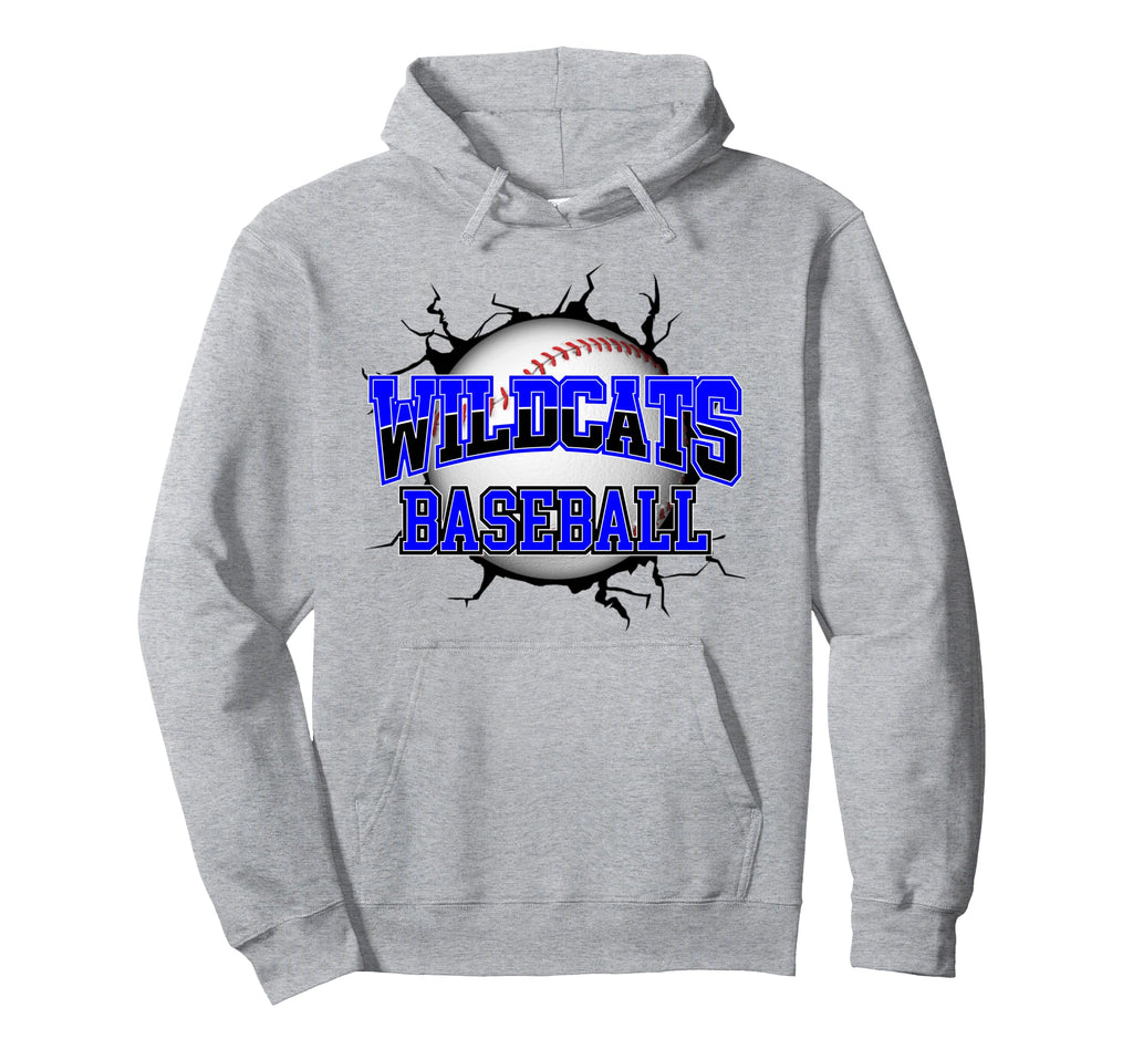 Wildcats Baseball Break Blue Hoodie - Casual Everyday Wear for Adults - T-Shirt, Sweatshirt, Hoodie